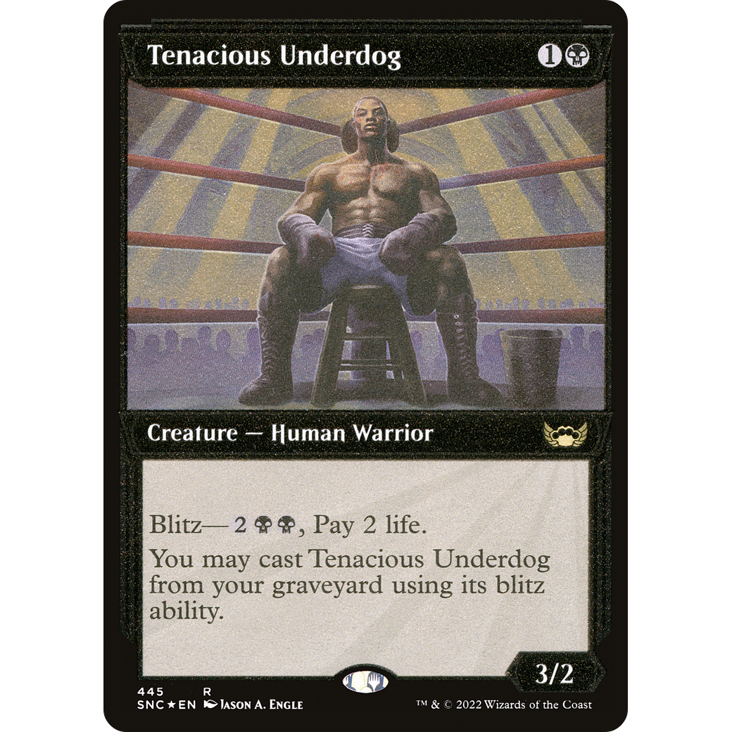 Tenacious Underdog (Showcase) (Foil Etched) (SNC-445) - Streets of New Capenna: (Showcase) Foil