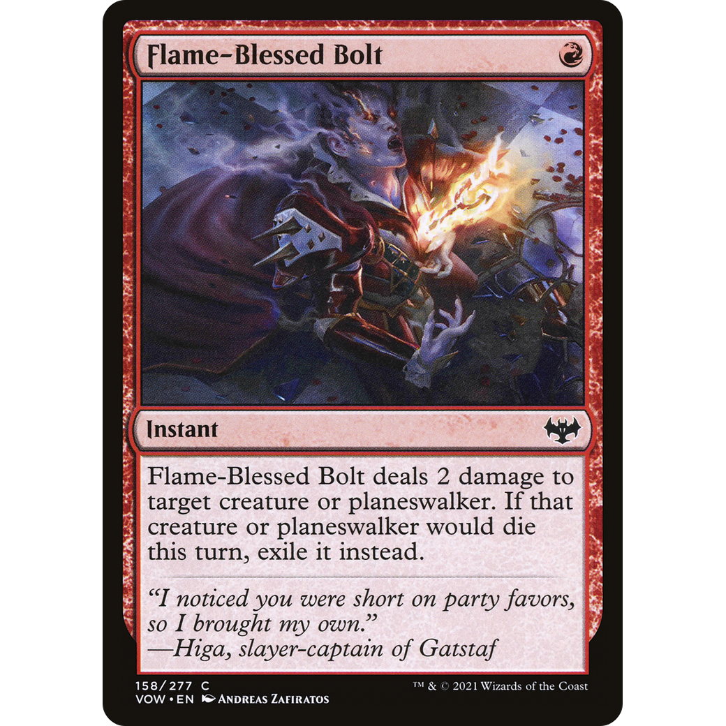 Flame-Blessed Bolt (VOW-158) - Innistrad: Crimson Vow Foil