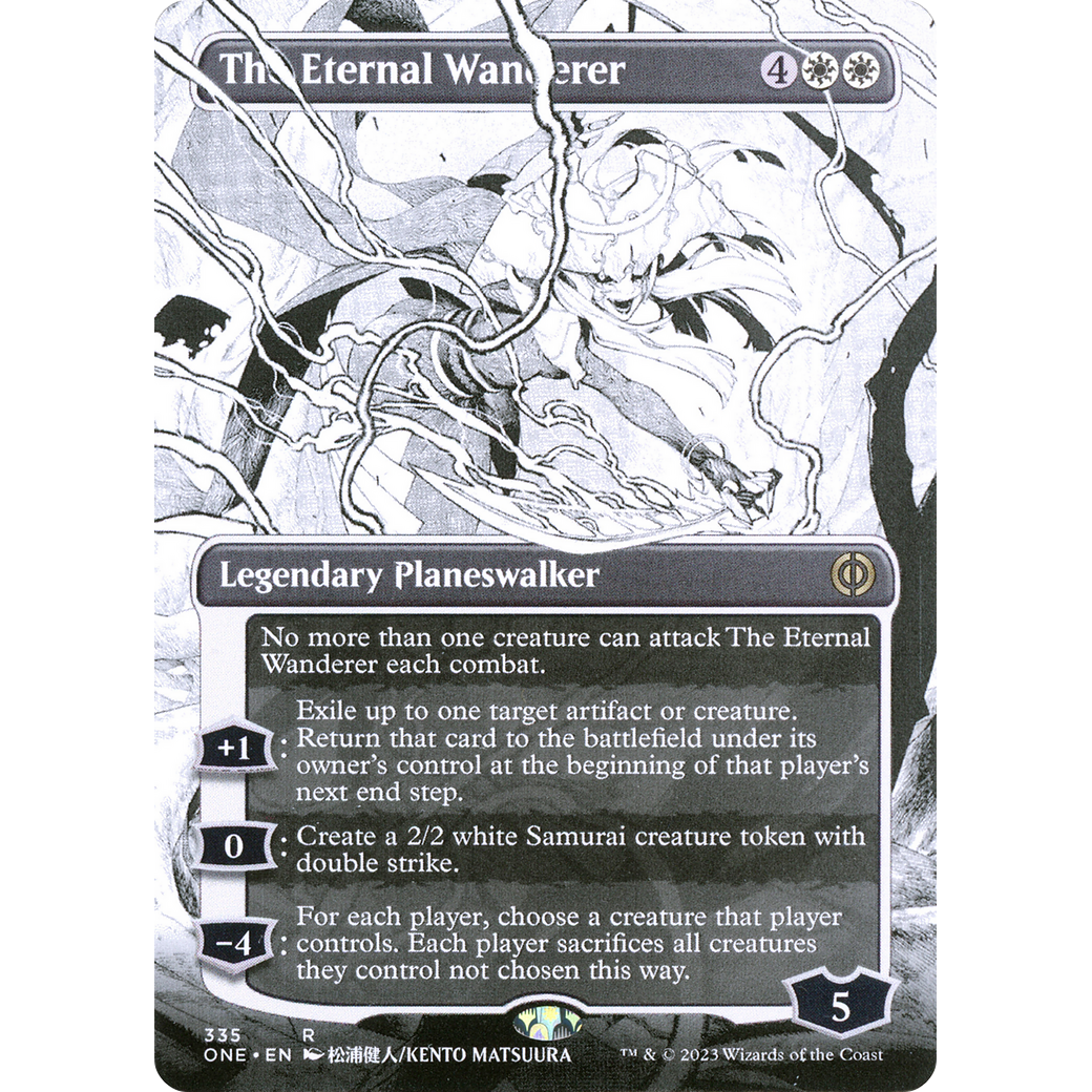 The Eternal Wanderer (ONE-335) - Phyrexia: All Will Be One: (Showcase) (Borderless) Foil