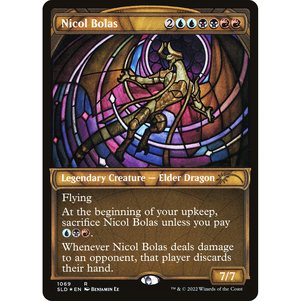 Nicol Bolas (Stained Glass) (Textured Foil) (SLD-1069) - Secret Lair Drop: (Showcase) Foil