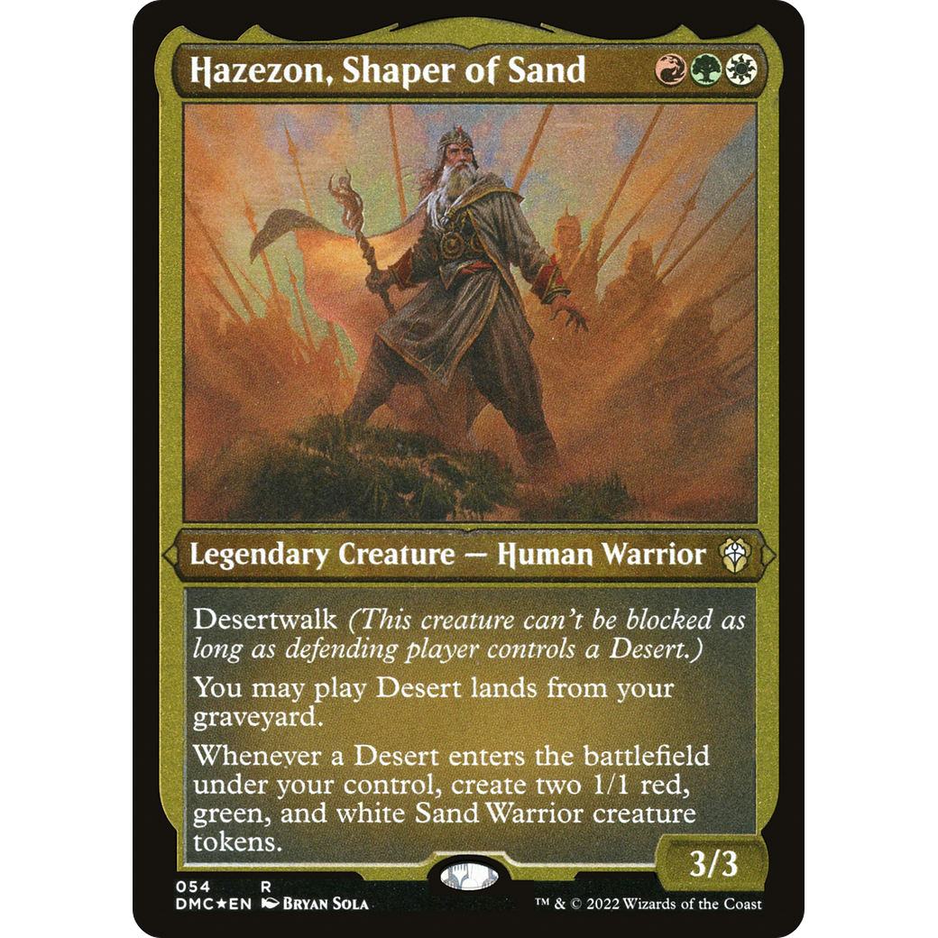 Hazezon, Shaper of Sand (DMC-054) - Dominaria United Commander Etched Foil