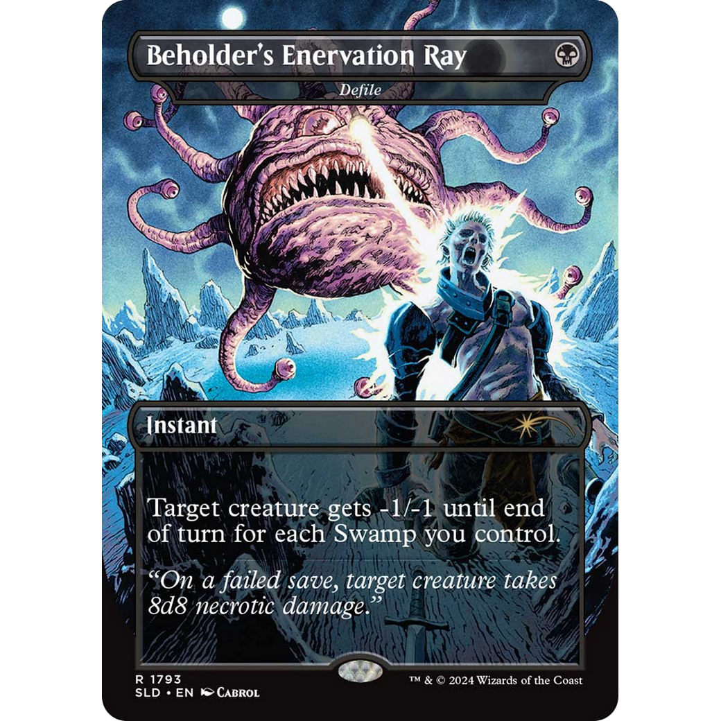 Beholder's Enervation Ray - Defile (SLD-1793) - Secret Lair Drop / Beholder's Enervation Ray (Borderless)