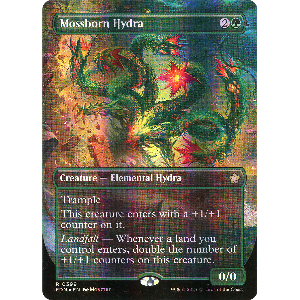 Mossborn Hydra (FDN-399) - Foundations (Borderless) Foil