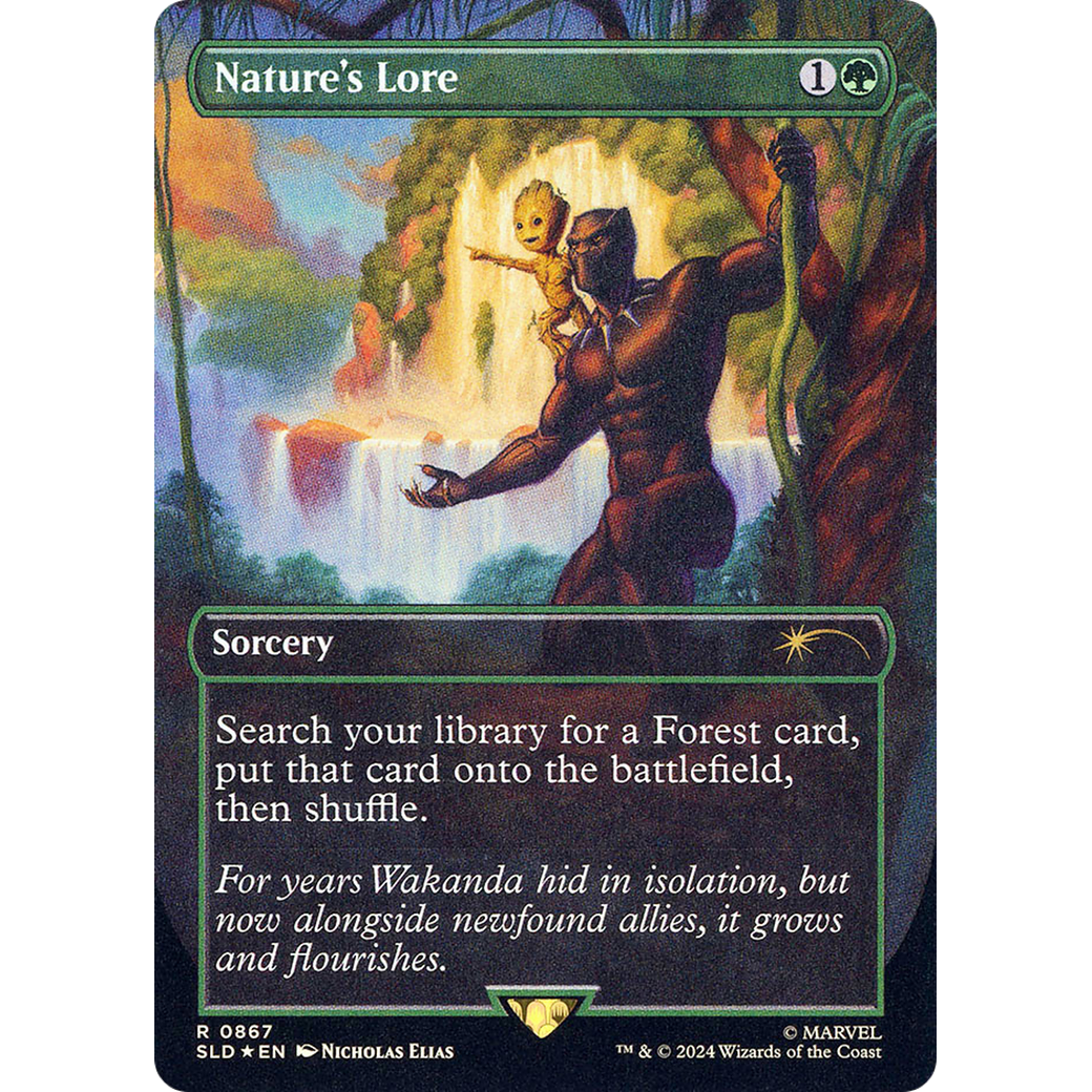 Nature's Lore (867) (Rainbow Foil) (SLD-867) - Secret Lair Drop (Borderless) Foil