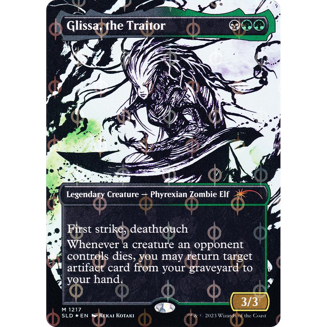 Glissa, the Traitor (Step-and-Compleat Foil) (SLD-1217) - Secret Lair Drop (Borderless) Foil