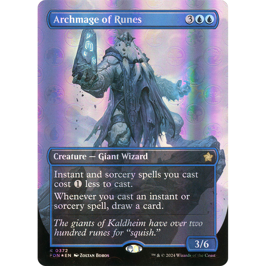 Archmage of Runes (FDN-372) - Foundations (Borderless) Foil