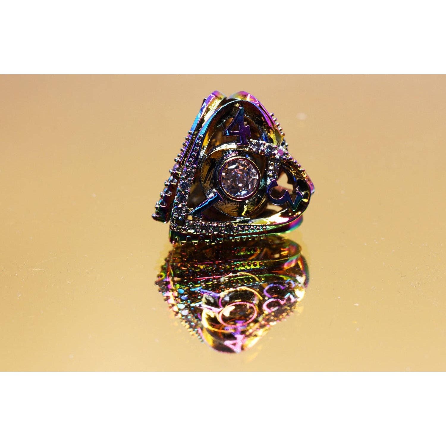Hollow Hearts: Jeweled Burnt Opal - Metal RPG Dice Set
