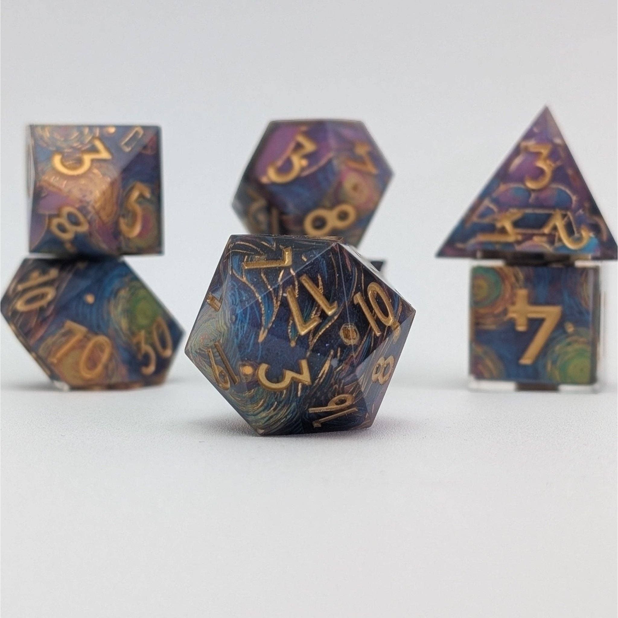 Starry Core - 7 Piece Luxury D&D Dice Set