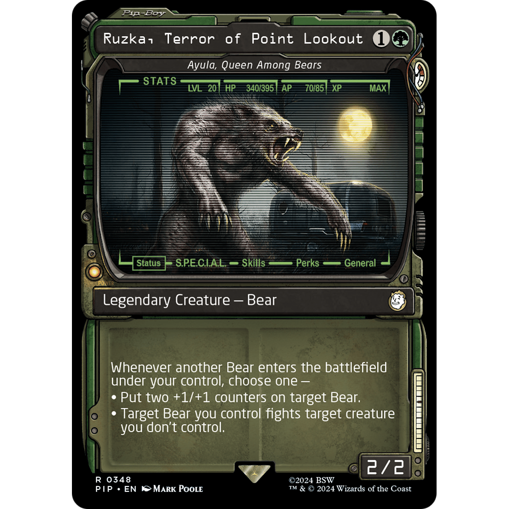 Ayula, Queen Among Bears (PIP-348) - Fallout / Ruzka, Terror of Point Lookout: (Showcase) Foil