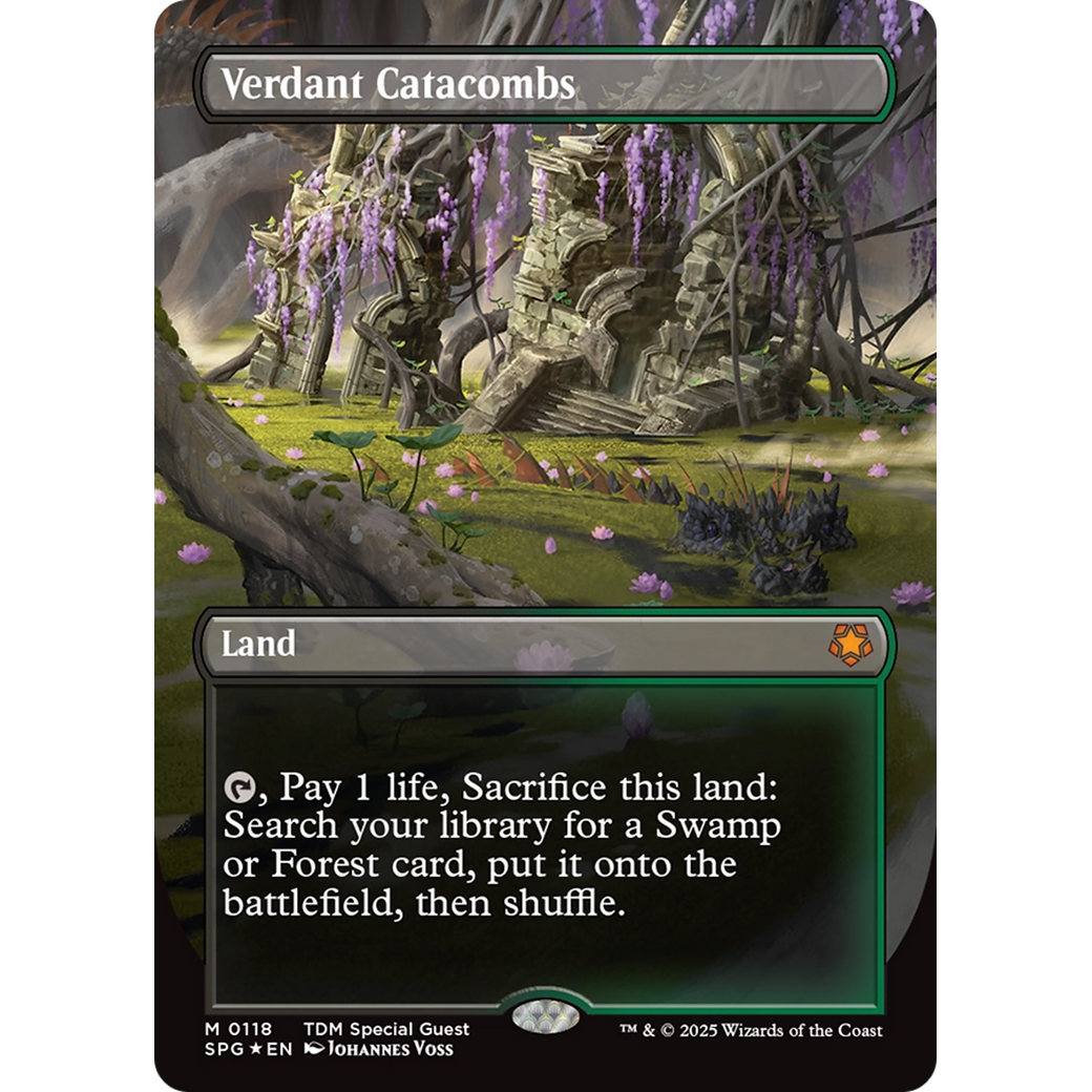 Verdant Catacombs (Borderless) (Dragonscale Foil) (SPG-118) - Special Guests (Borderless) Foil