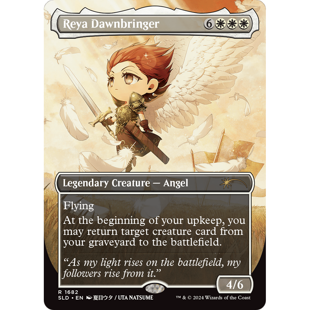 Reya Dawnbringer (Rainbow Foil) (SLD-1682) - Secret Lair Drop (Borderless) Foil