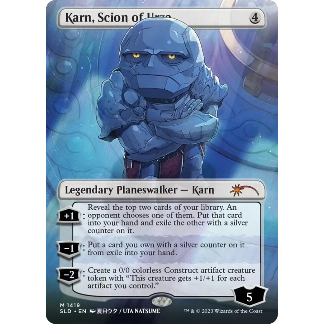 Karn, Scion of Urza (Rainbow Foil) (SLD-1419) - Secret Lair Drop (Borderless) Foil