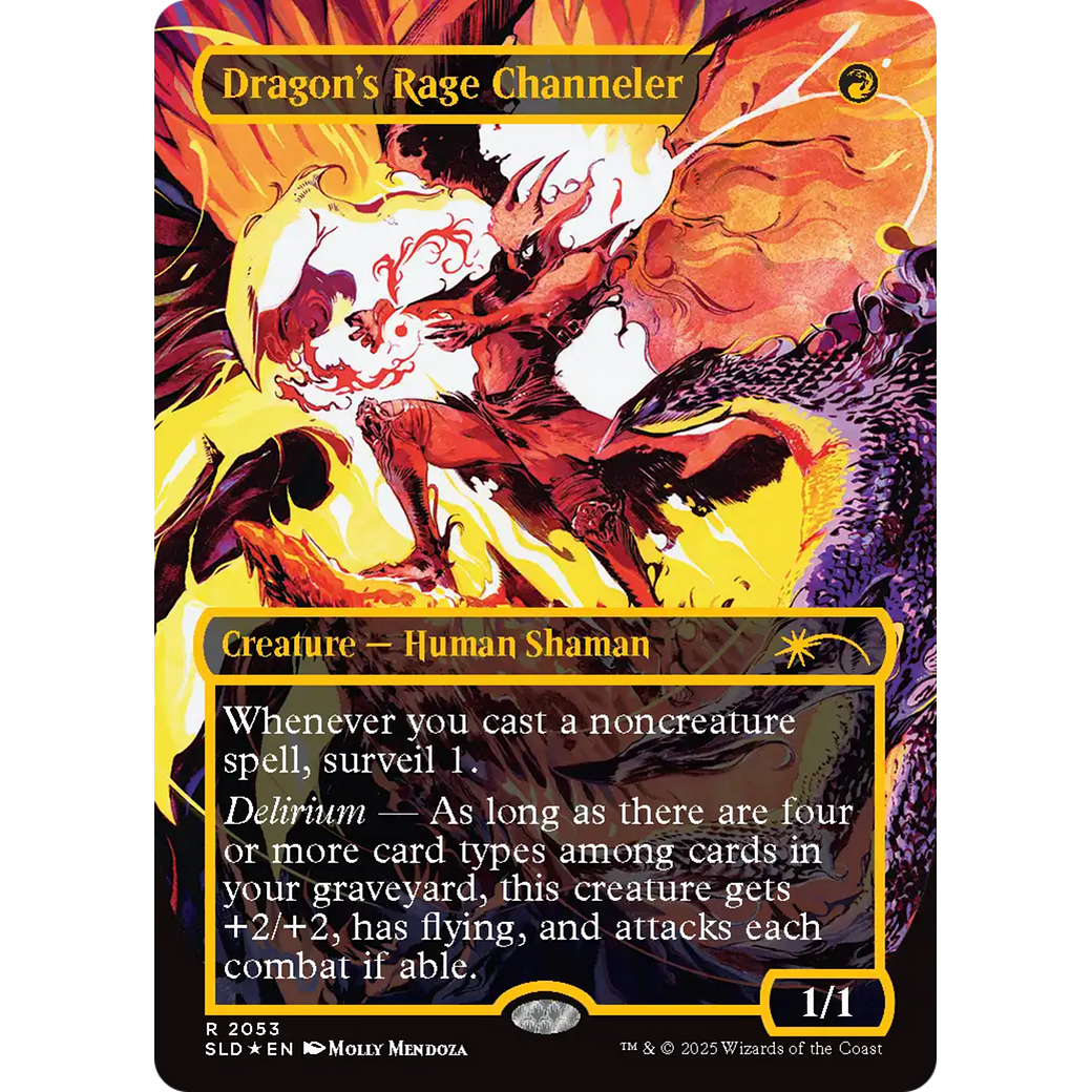 Dragon's Rage Channeler (2053) (Raised Foil) (SLD-2053) - Secret Lair Drop (Borderless) Foil