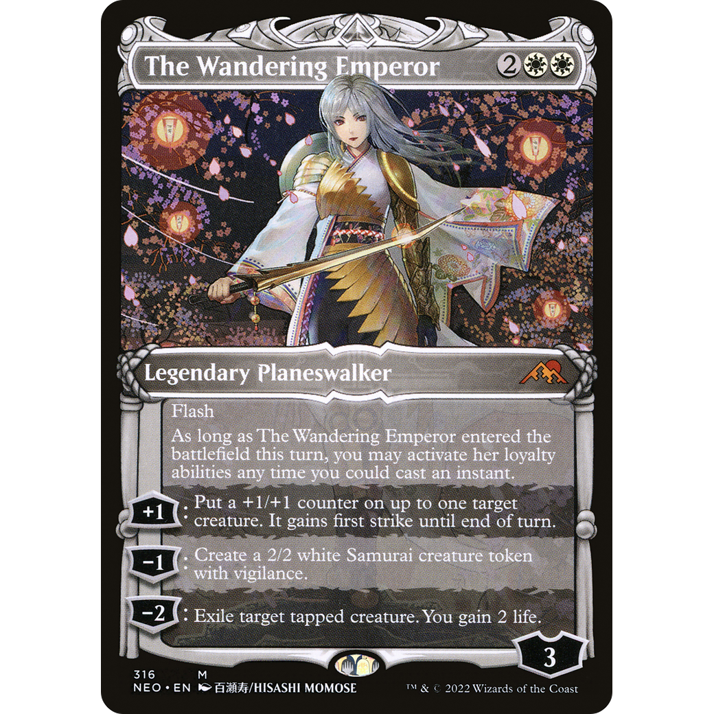 The Wandering Emperor (NEO-316) - Kamigawa: Neon Dynasty: (Showcase) Foil