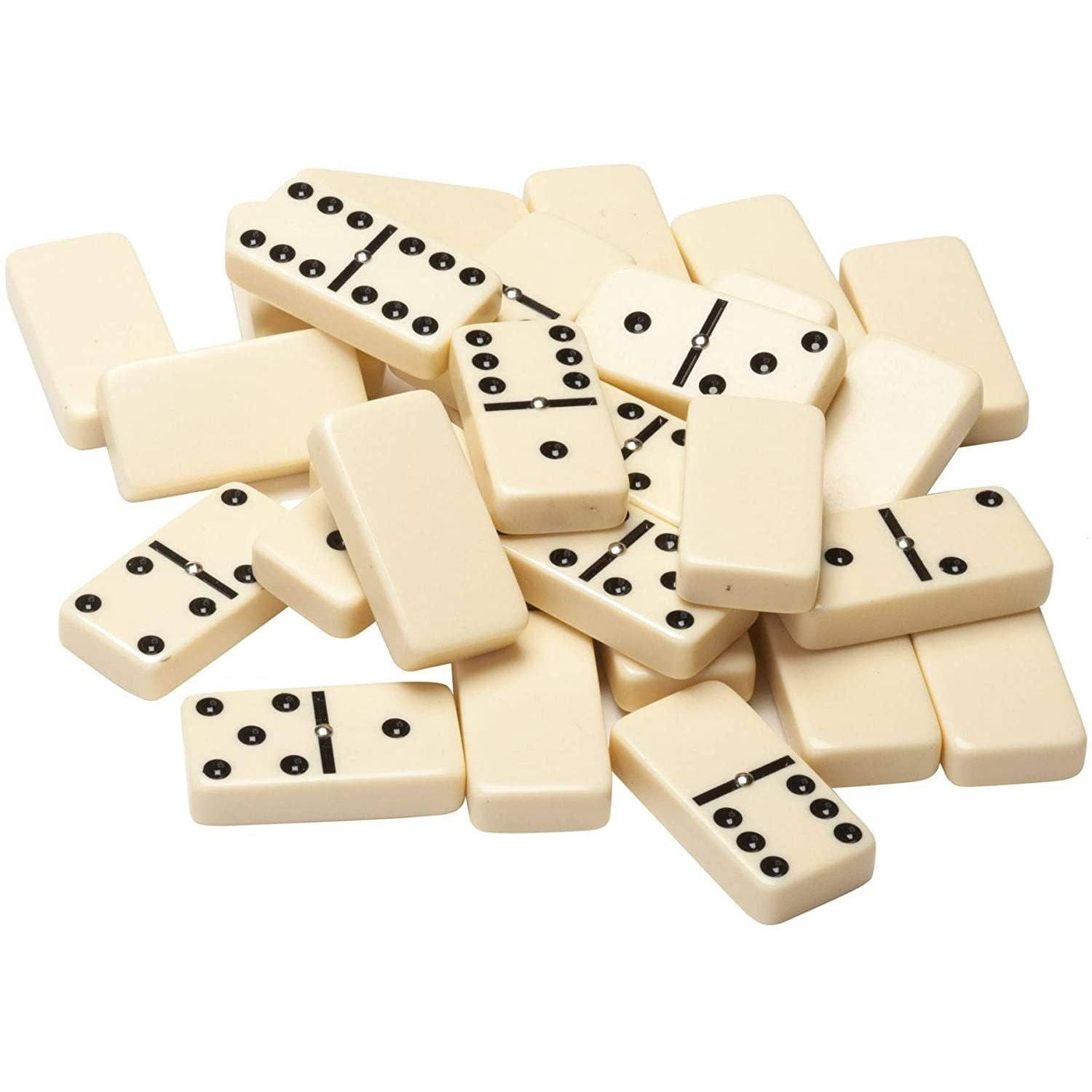 Double Six Dominoes with Spinners - Ivory Tiles, Club Size