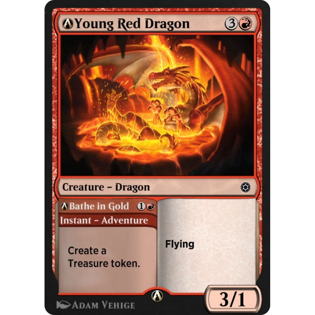 A-Young Red Dragon // A-Bathe in Gold (HBG-A-197) - Alchemy Horizons: Baldur's Gate