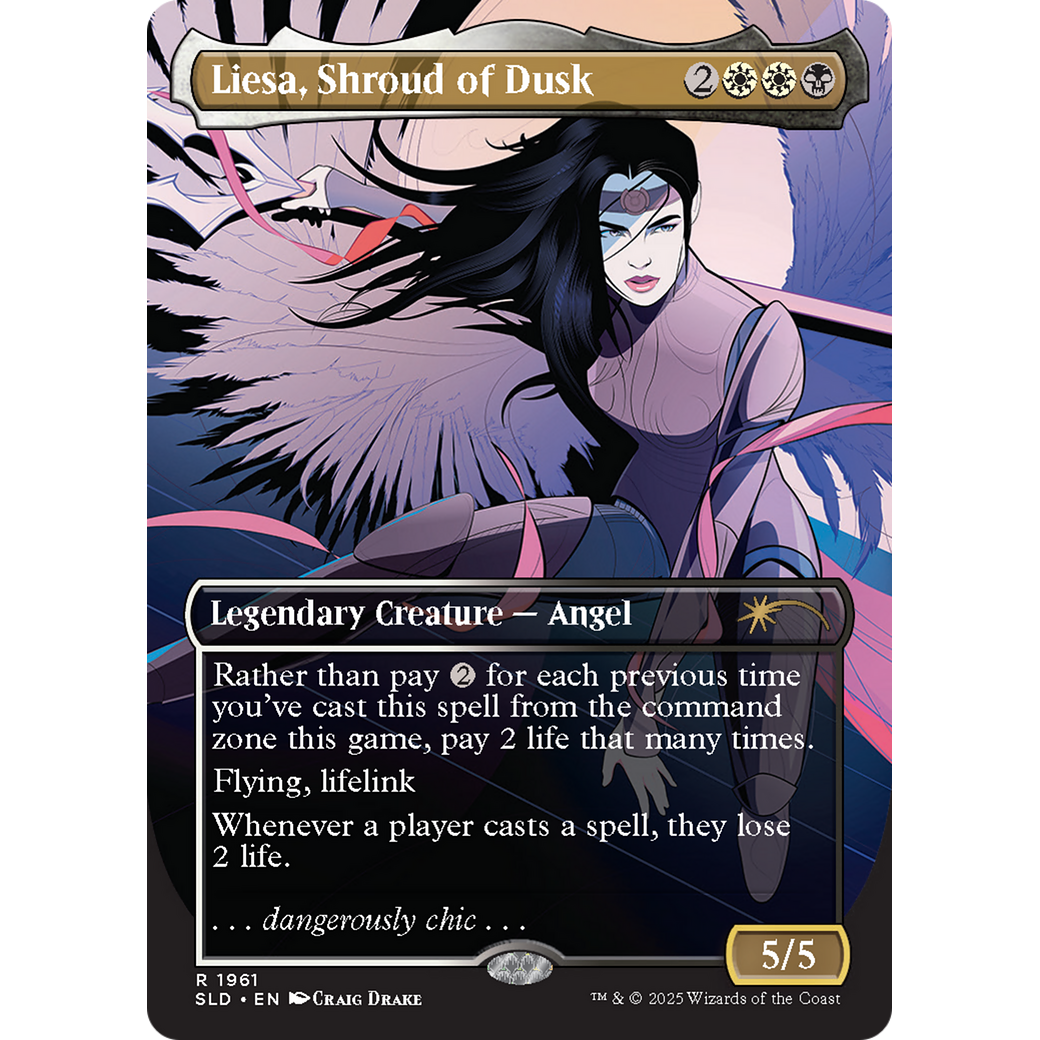 Liesa, Shroud of Dusk (Rainbow Foil) (SLD-1961) - Secret Lair Drop (Borderless) Foil