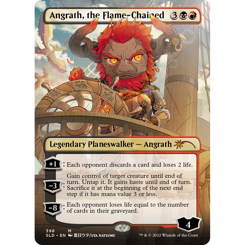 Angrath, the Flame-Chained (Borderless) (SLD-398) - Secret Lair Drop (Borderless)