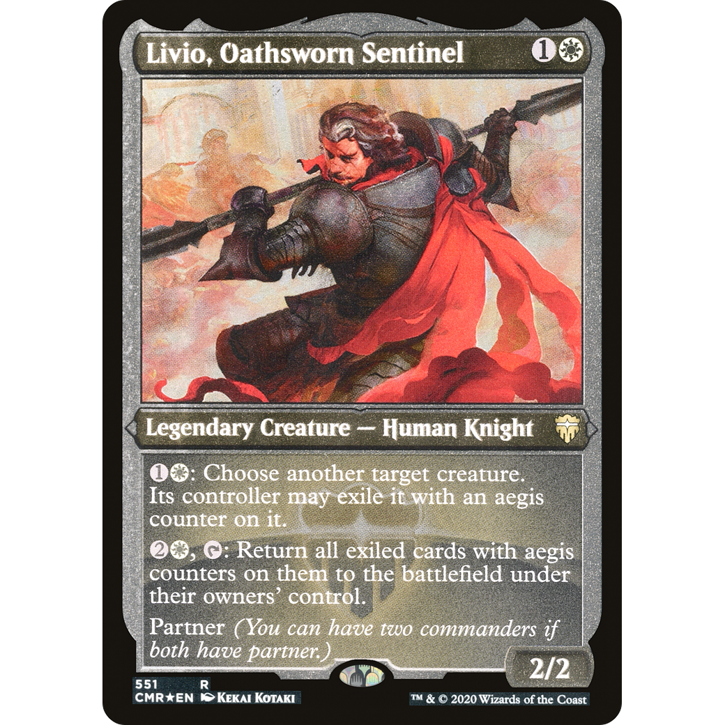 Livio, Oathsworn Sentinel (Foil Etched) (CMR-551) - Commander Legends Foil