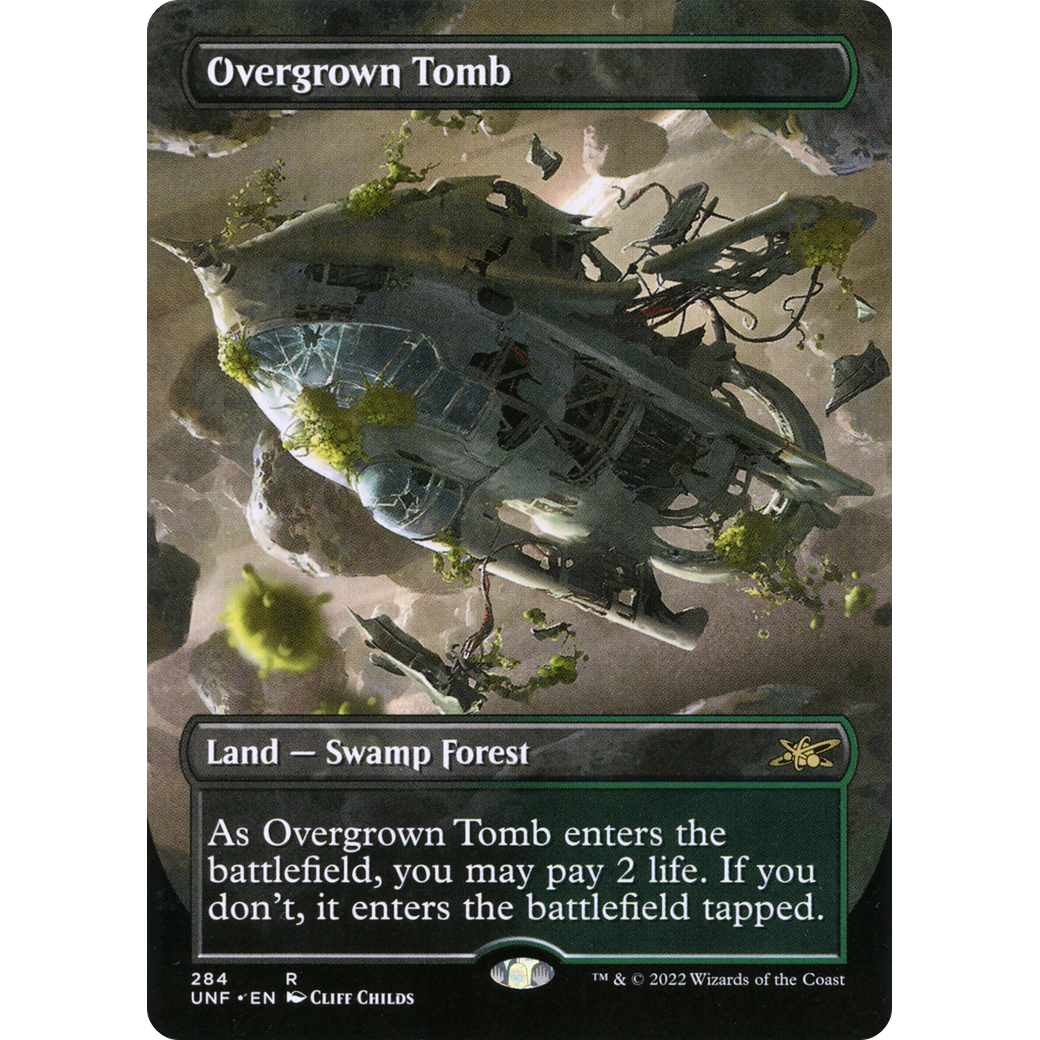 Overgrown Tomb (Borderless) (UNF-284) - Unfinity (Borderless) Foil