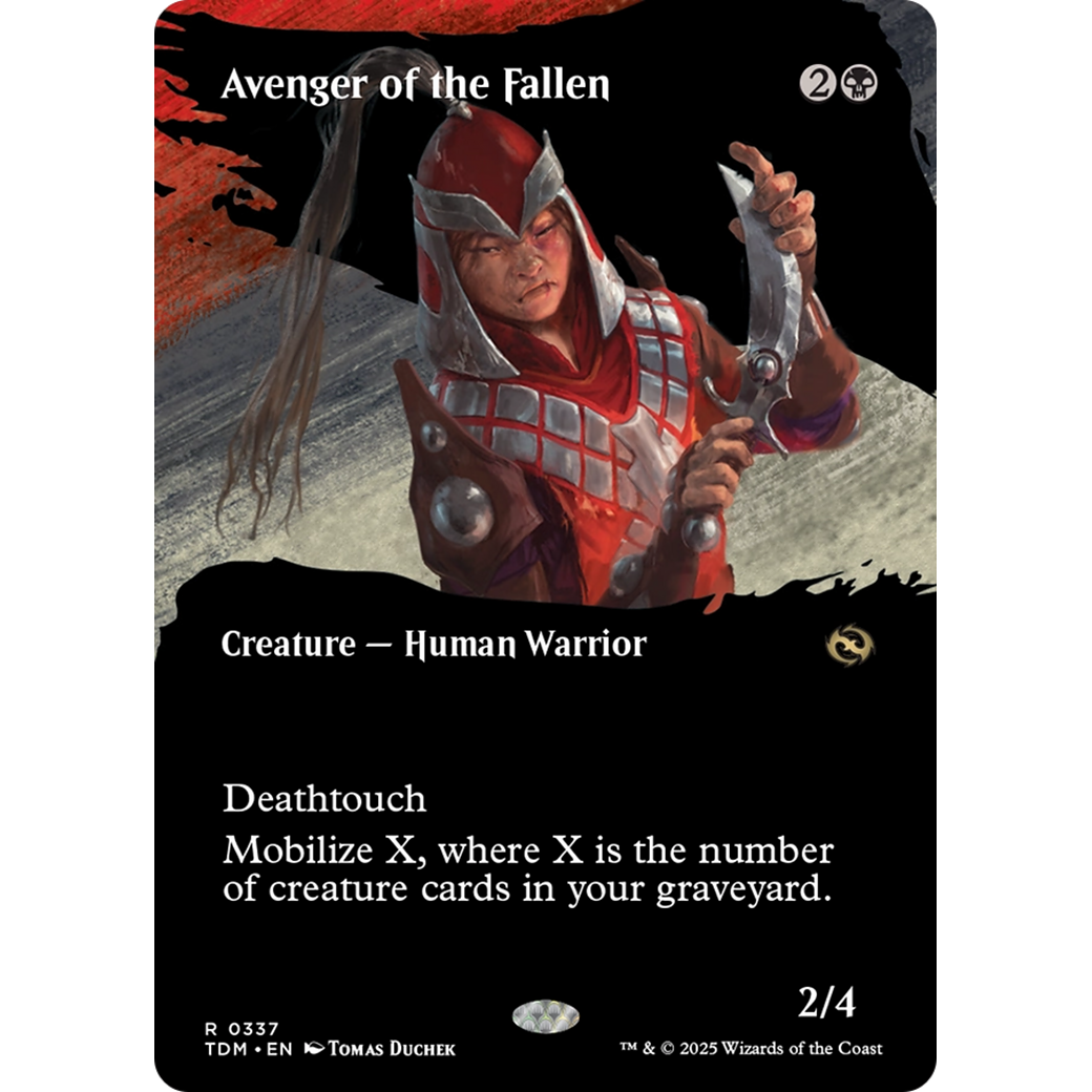 Avenger of the Fallen (TDM-337) - Tarkir: Dragonstorm: (Showcase) (Borderless) Foil