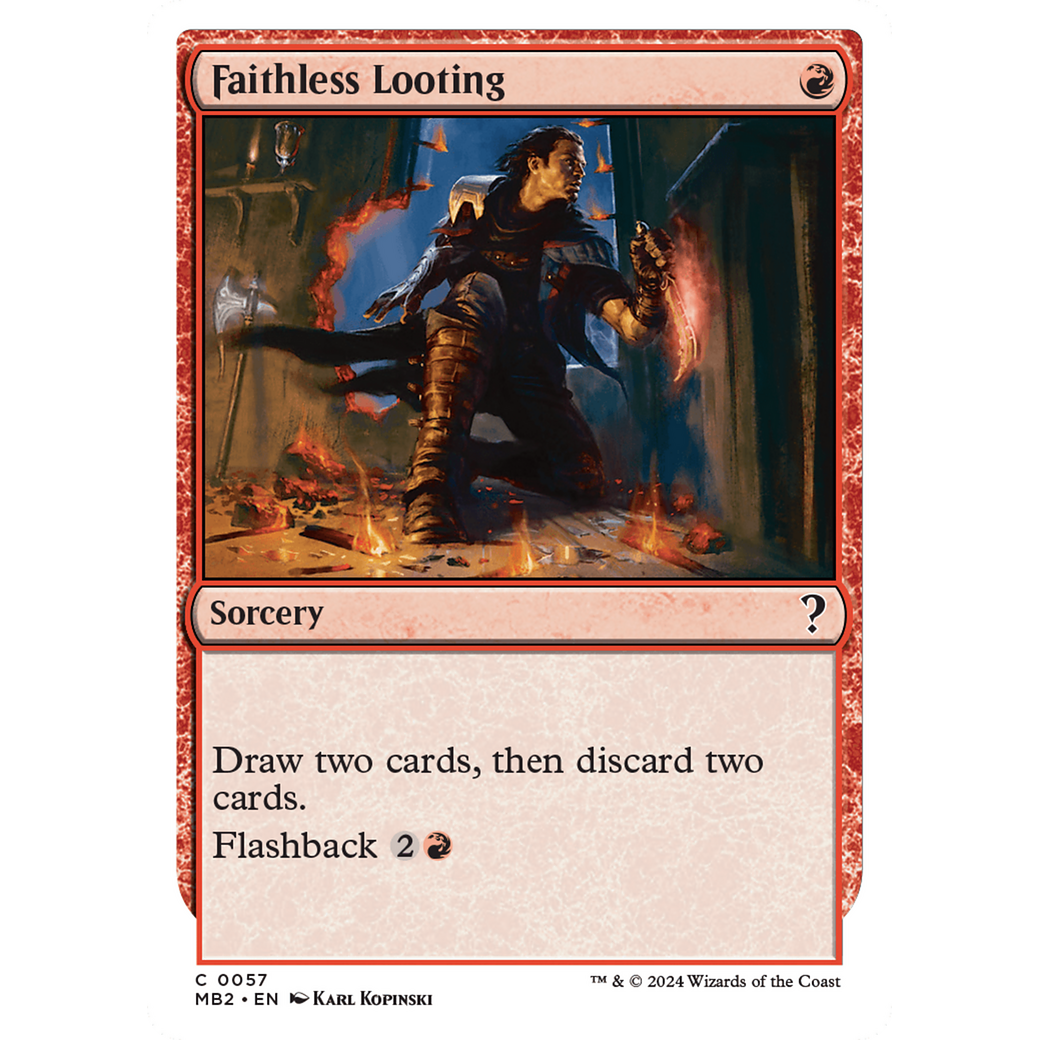 Faithless Looting (White Border) (MB2-057) - Mystery Booster 2