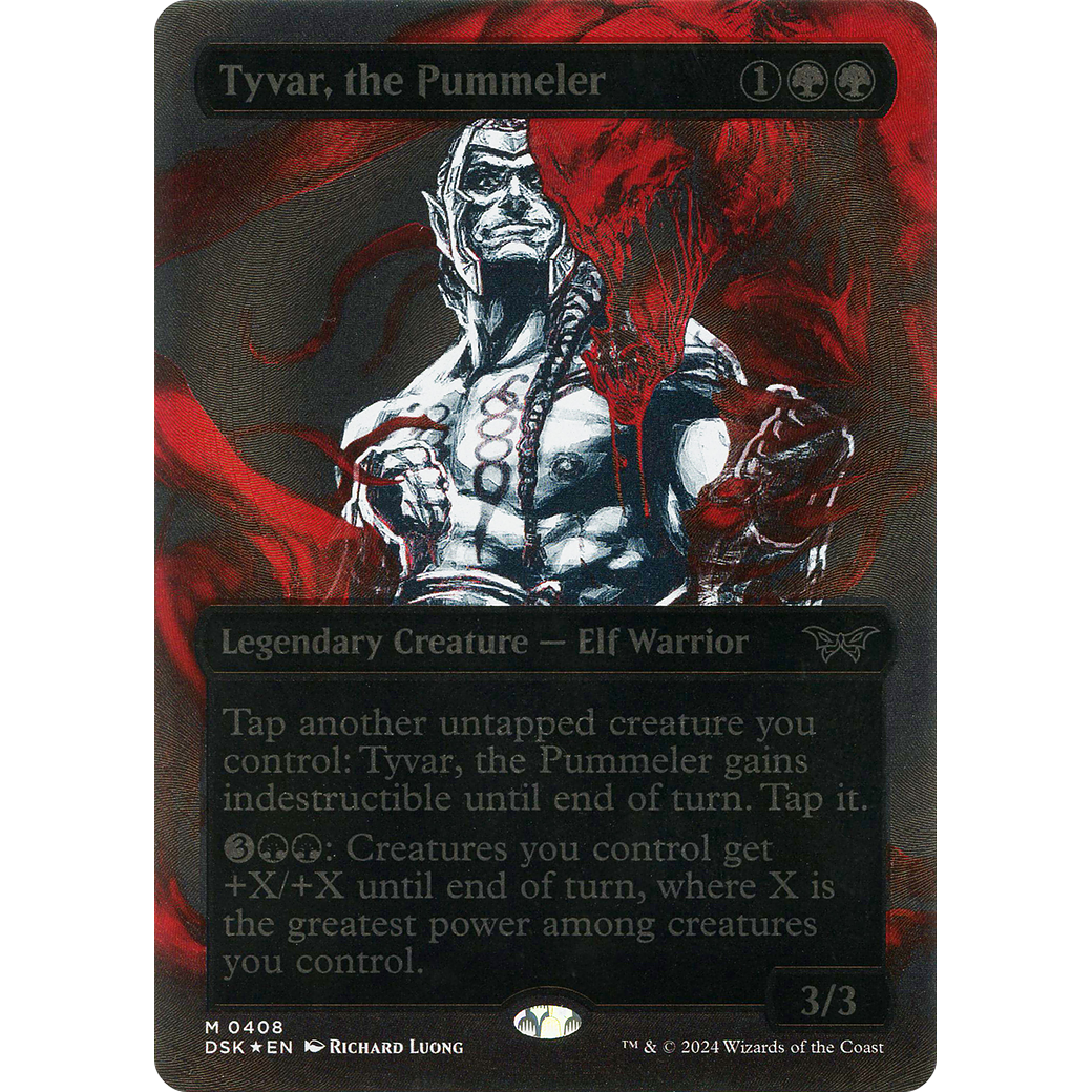 Tyvar, the Pummeler (DSK-408) - Duskmourn: House of Horror: (Showcase) (Borderless) Foil