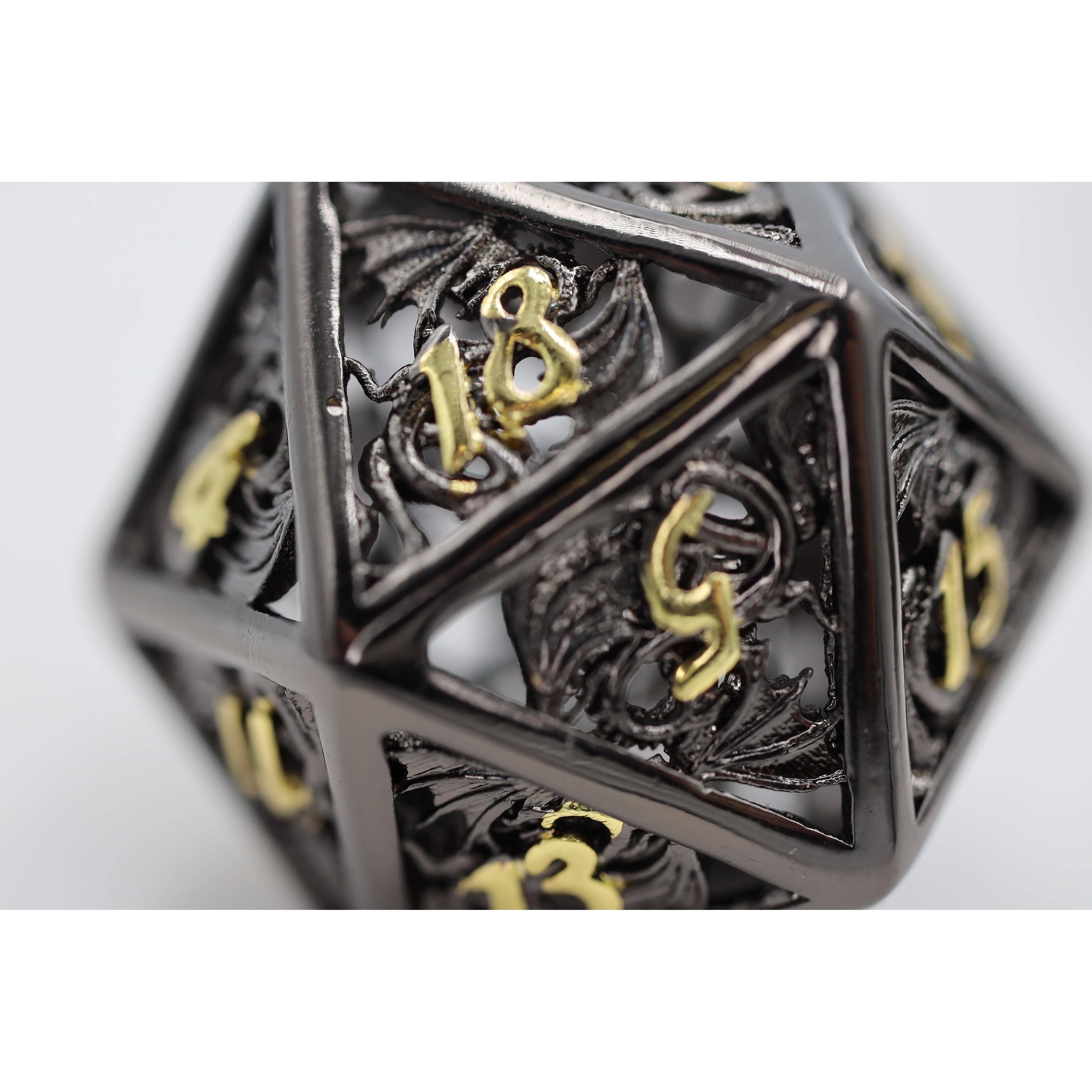 Dragon Essence: Night - Hollow Metal RPG Dice Set