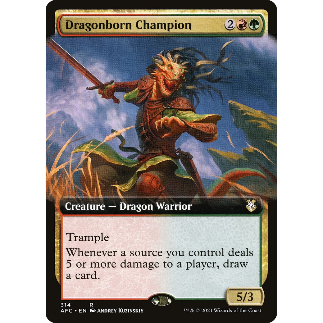 Dragonborn Champion (AFC-314) - Forgotten Realms Commander: (Extended Art)