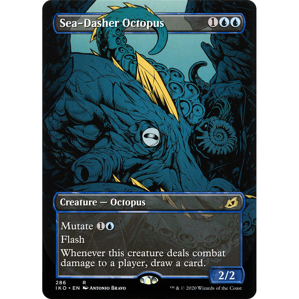 Sea-Dasher Octopus (Showcase) (IKO-286) - Ikoria: Lair of Behemoths: (Showcase) (Borderless)