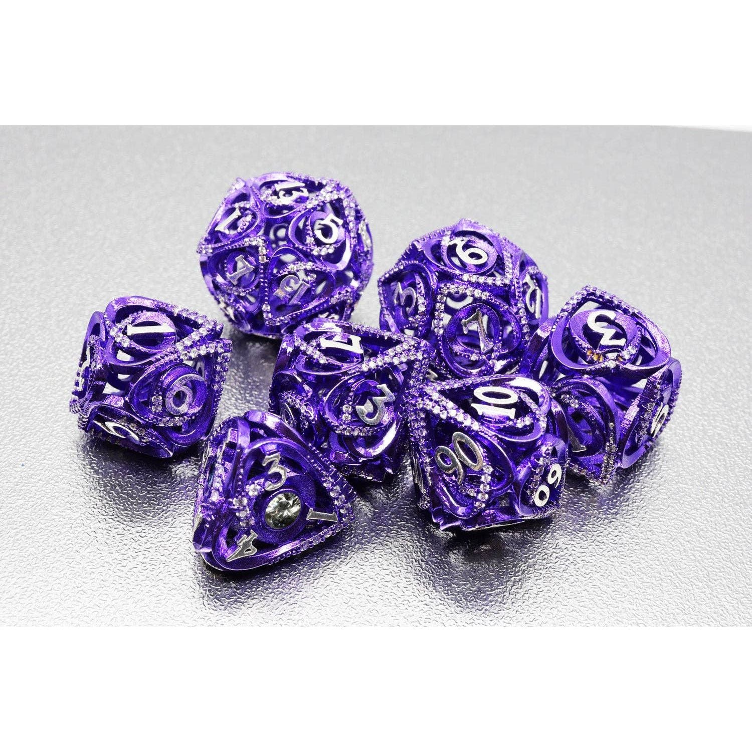 Hollow Hearts: Jeweled Purple - Metal RPG Dice Set