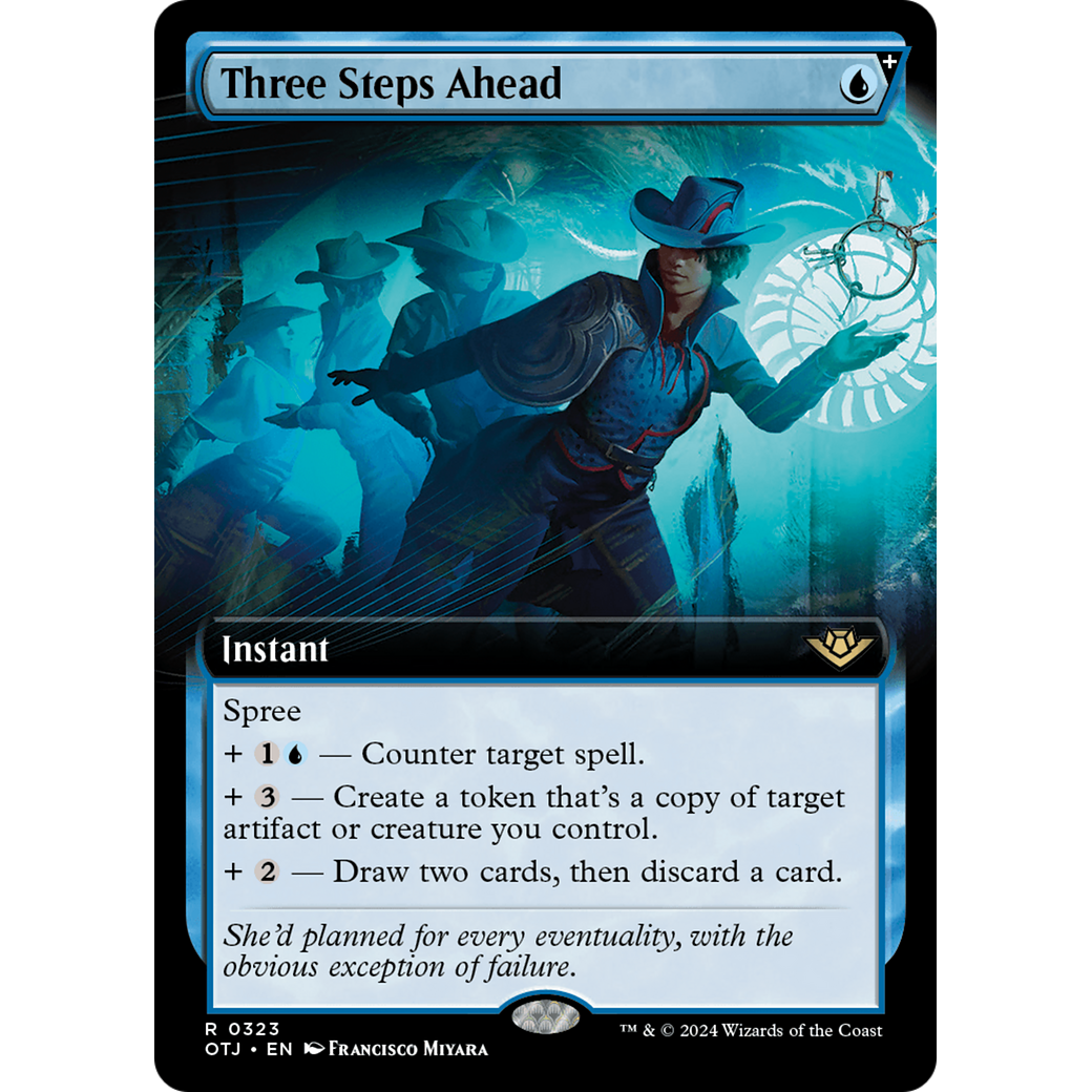 Three Steps Ahead (OTJ-323) - Outlaws of Thunder Junction: (Extended Art, spree) Foil