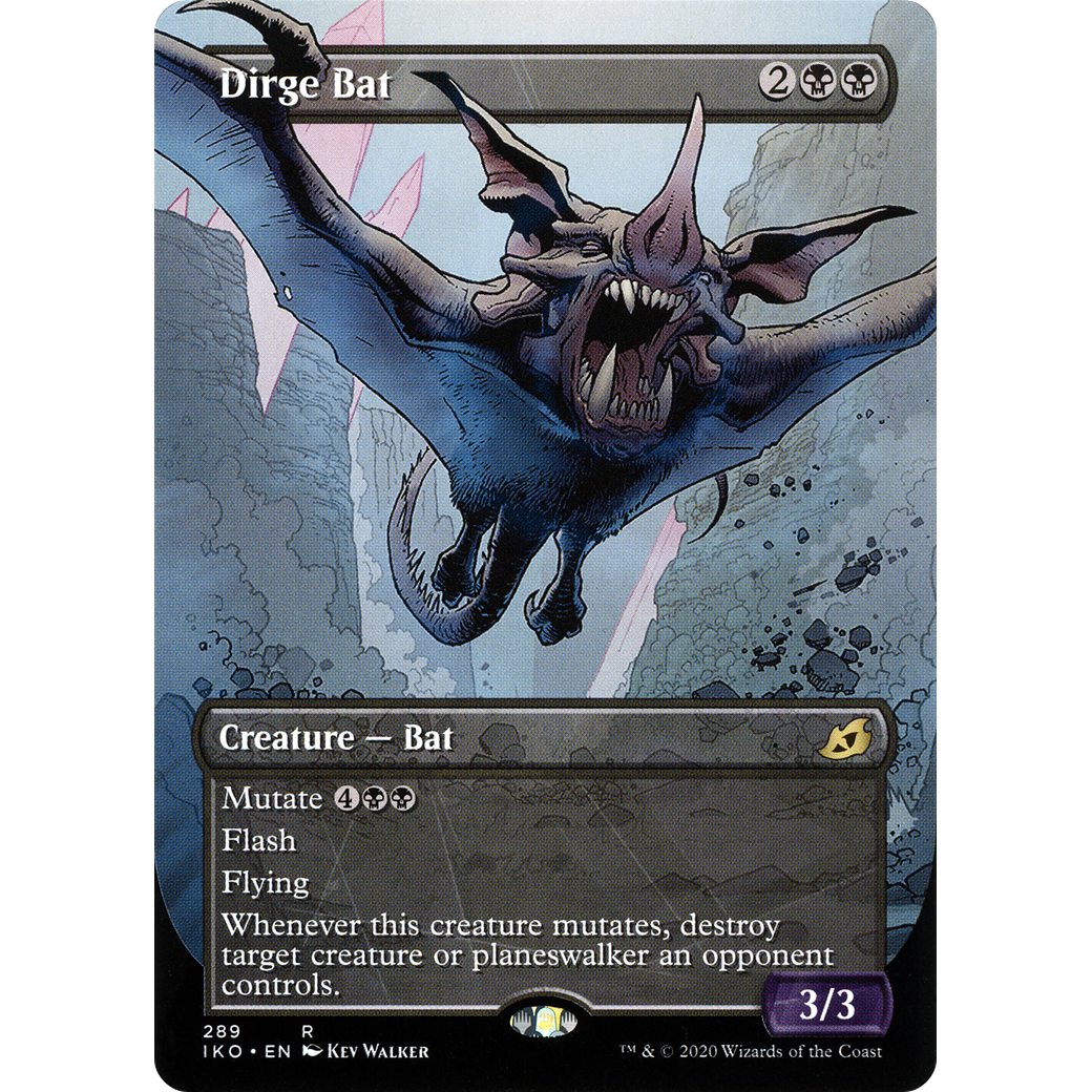 Dirge Bat (Showcase) (IKO-289) - Ikoria: Lair of Behemoths: (Showcase) (Borderless) Foil