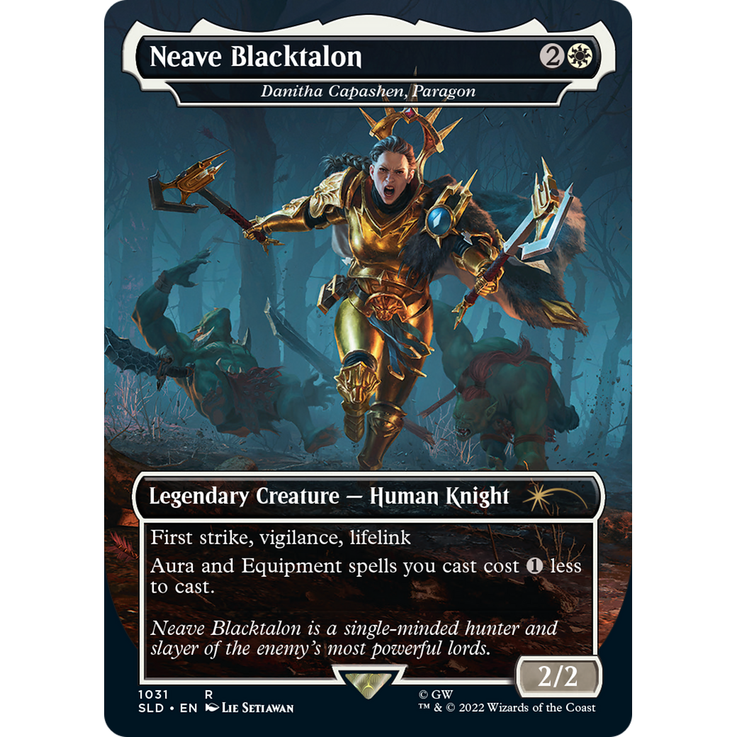 Neave Blacktalon - Danitha Capashen, Paragon (Borderless) (SLD-1031) - Secret Lair Drop / Neave Blacktalon (Borderless) Foil