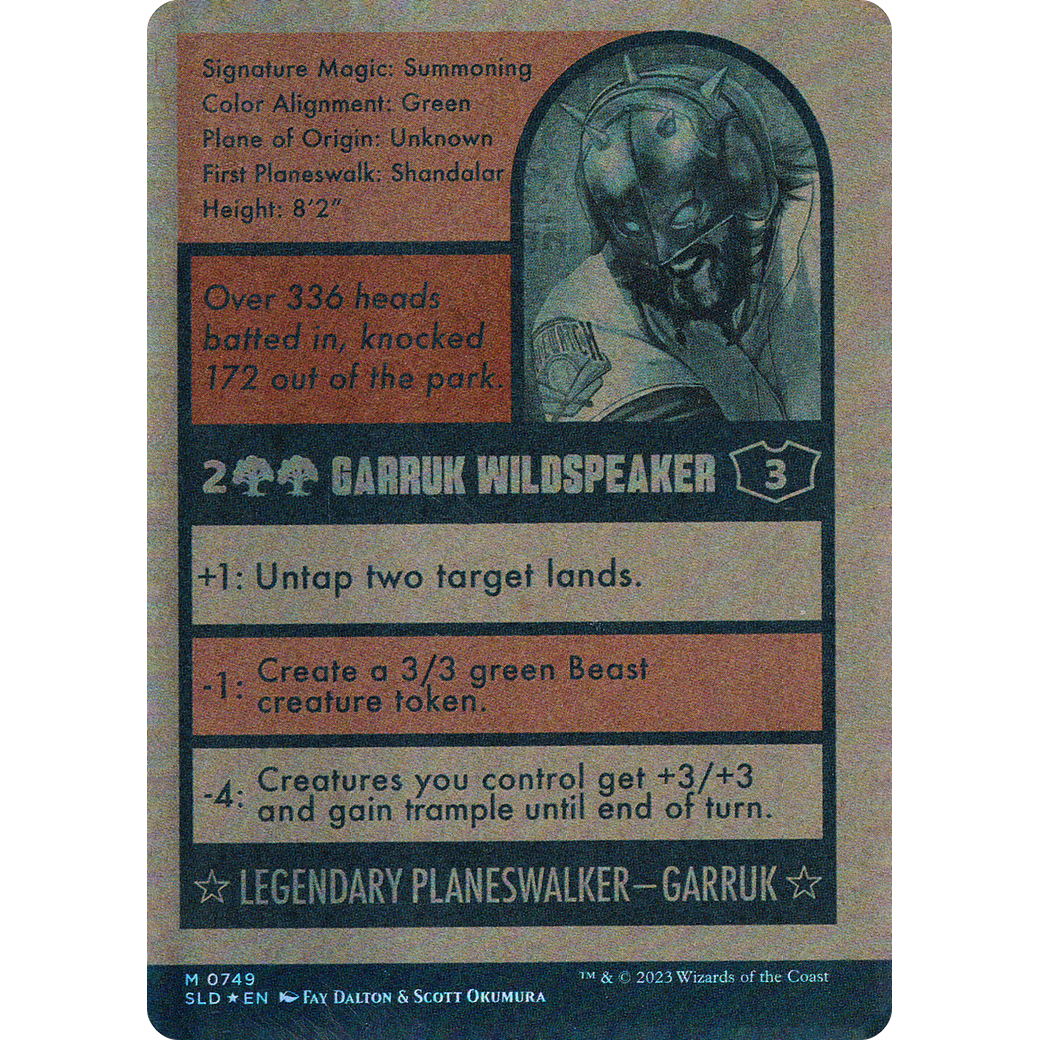 Garruk Wildspeaker (749) (Autographed) (SLD-749) - Secret Lair Drop: (Full Art) (Borderless) Foil