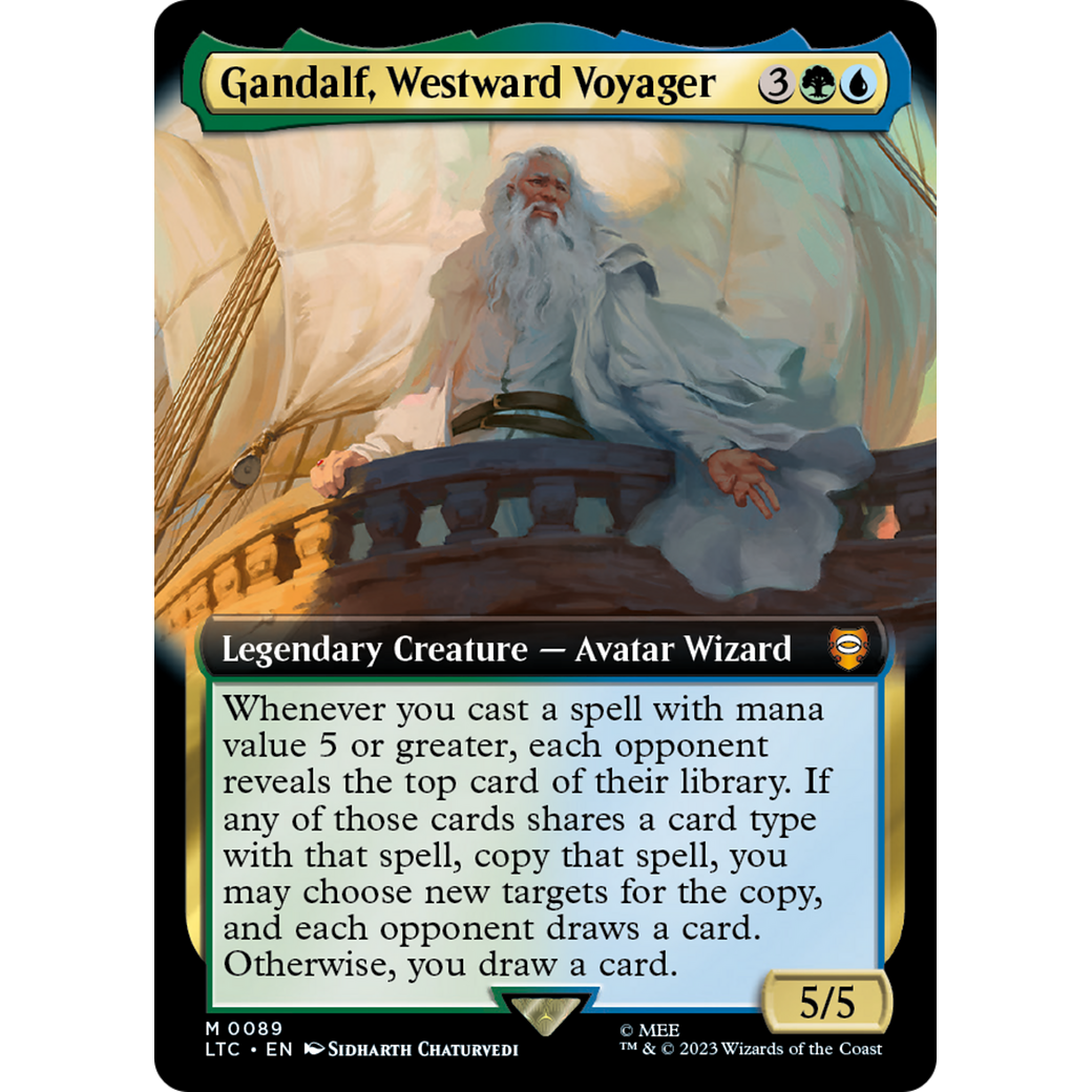 Gandalf, Westward Voyager (LTC-089) - Tales of Middle-earth Commander: (Extended Art) Foil