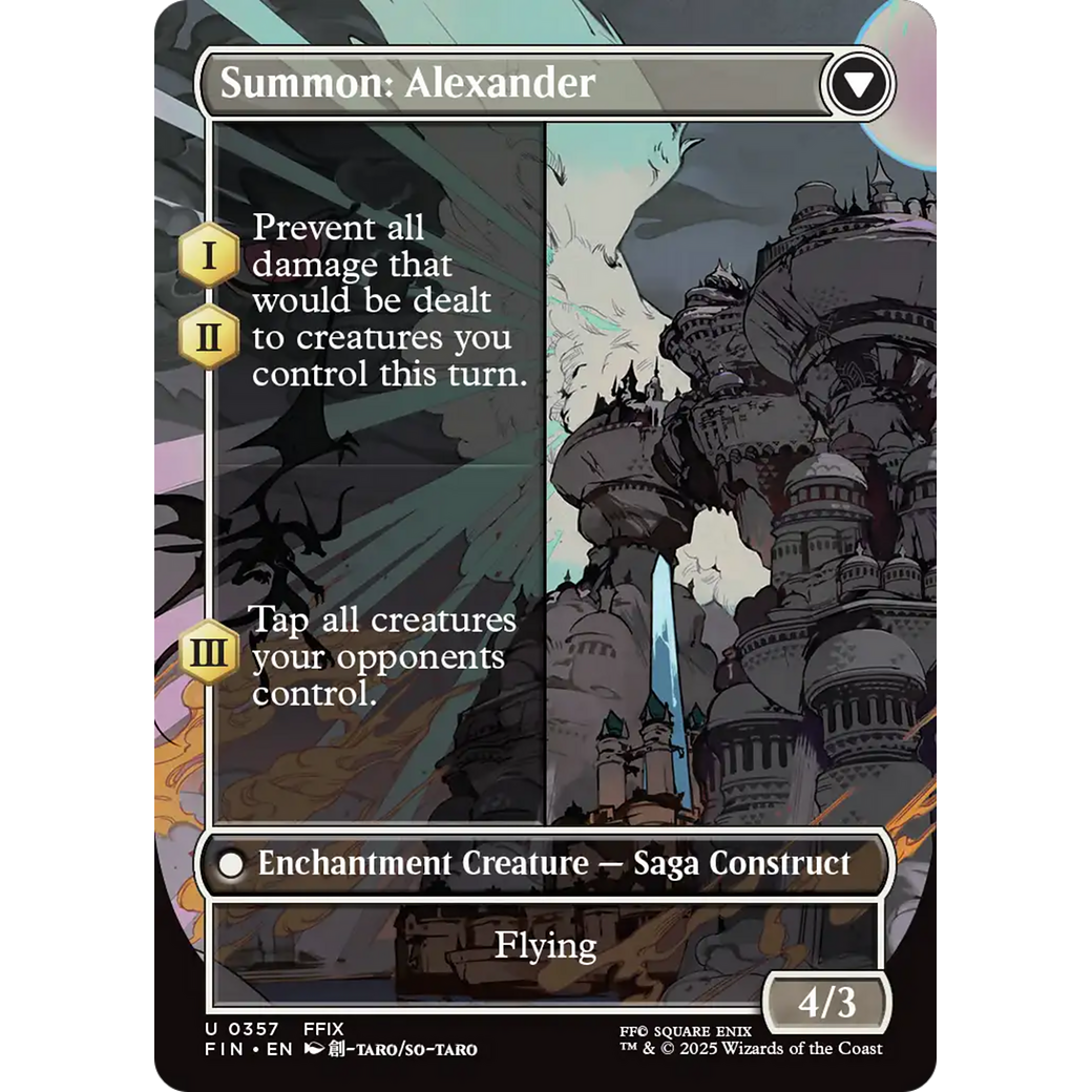 Crystal Fragments // Summon: Alexander (FIN-357) - FINAL FANTASY: (enchantment) (Borderless) Foil