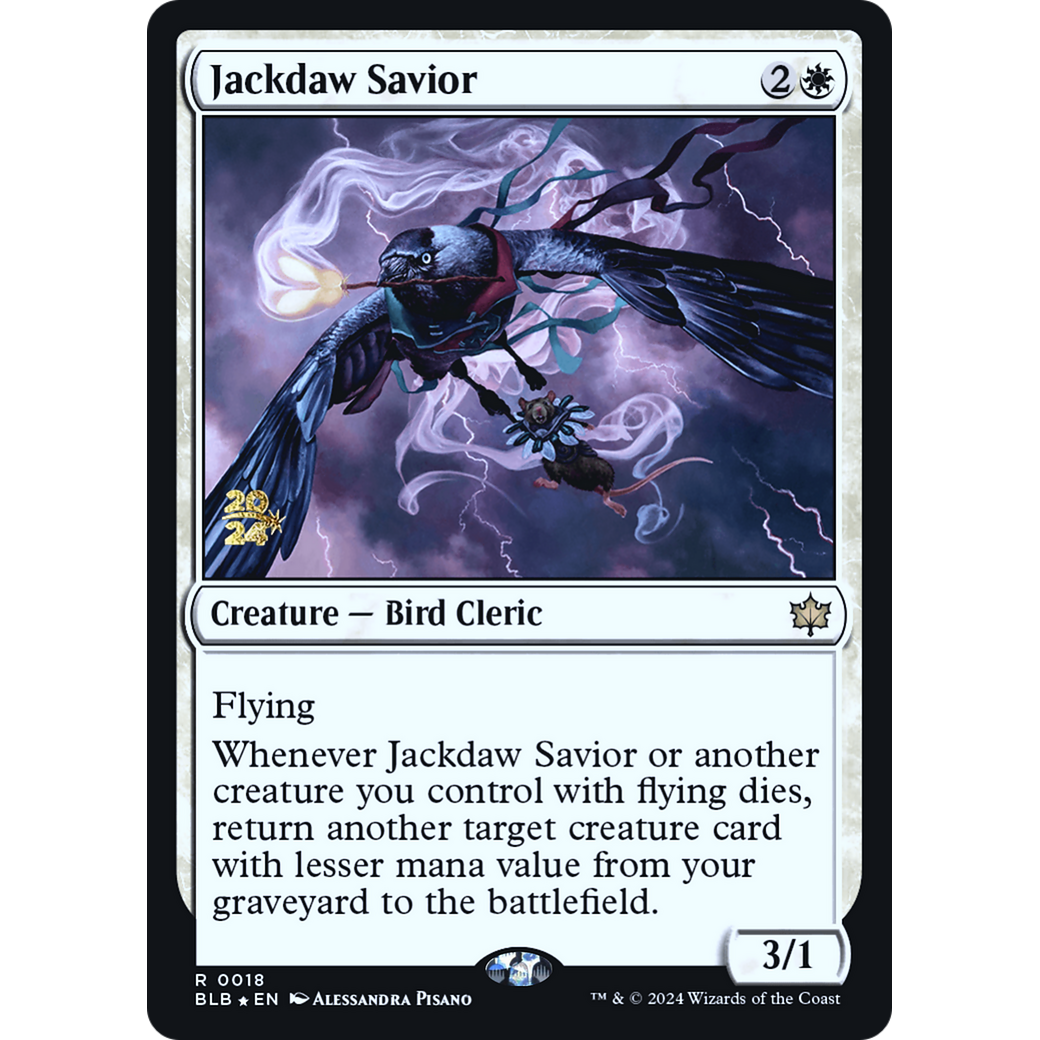 Jackdaw Savior (PRE-18S) - Bloomburrow Promos Foil
