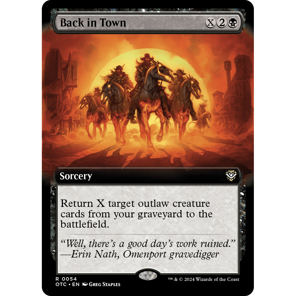 Back in Town (OTC-054) - Outlaws of Thunder Junction Commander: (Extended Art)