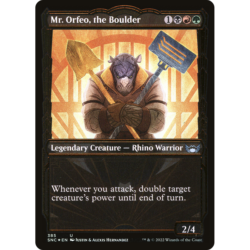 Mr. Orfeo, the Boulder (Gilded Foil) (SNC-385) - Streets of New Capenna: (Showcase) Foil