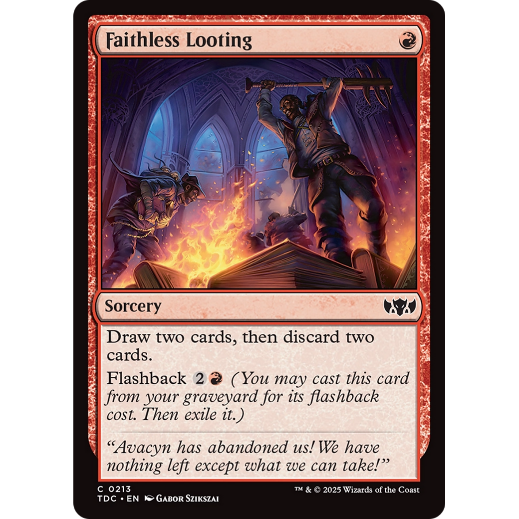 Faithless Looting (TDC-213) - Commander: Tarkir: Dragonstorm