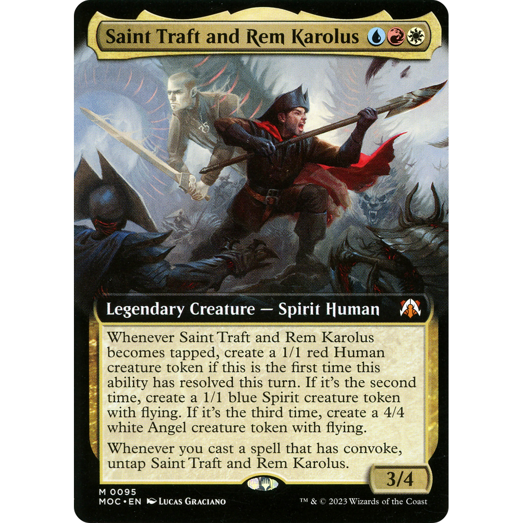 Saint Traft and Rem Karolus (MOC-095) - March of the Machine Commander: (Extended Art)