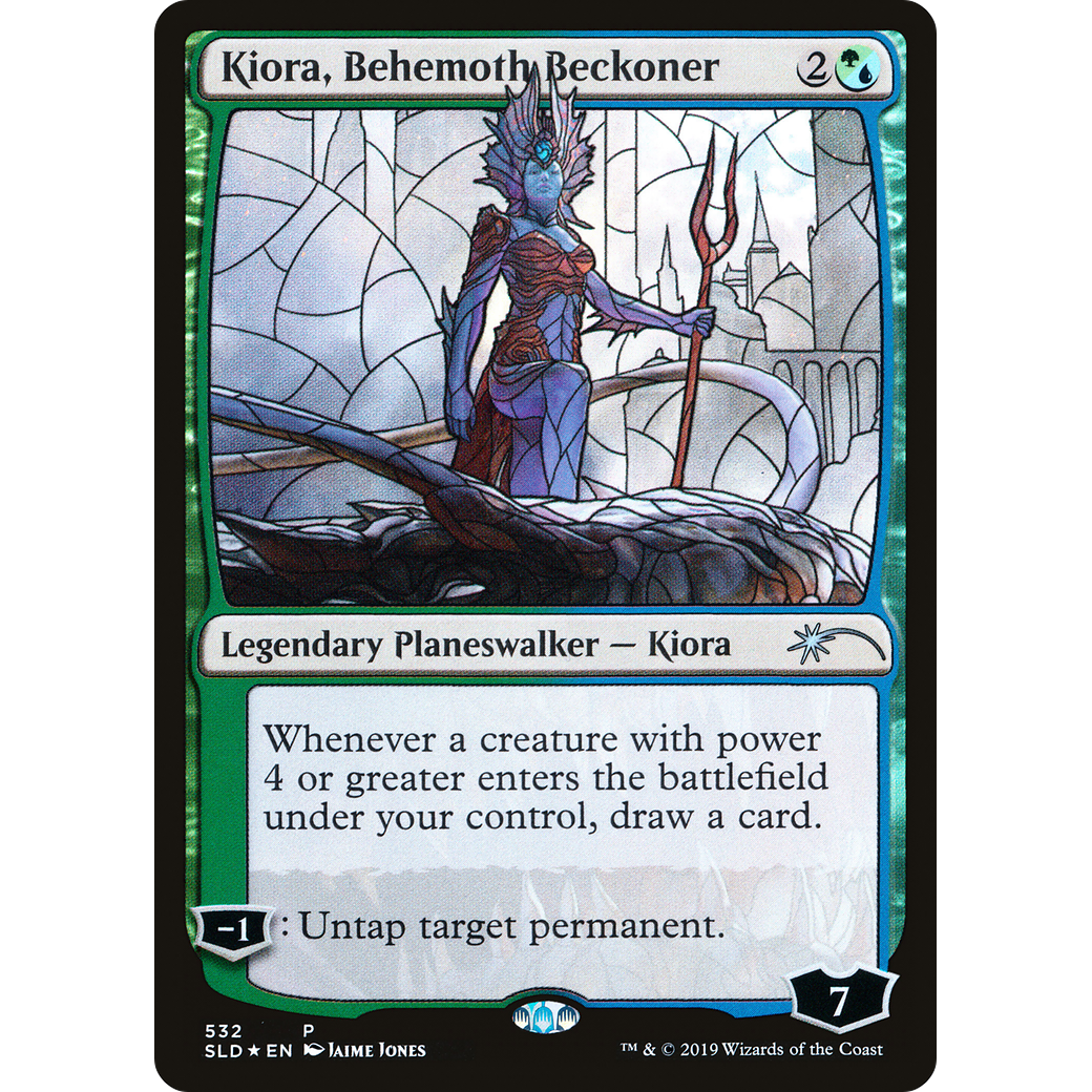 Kiora, Behemoth Beckoner (Stained Glass) (SLD-532) - Secret Lair Drop Foil