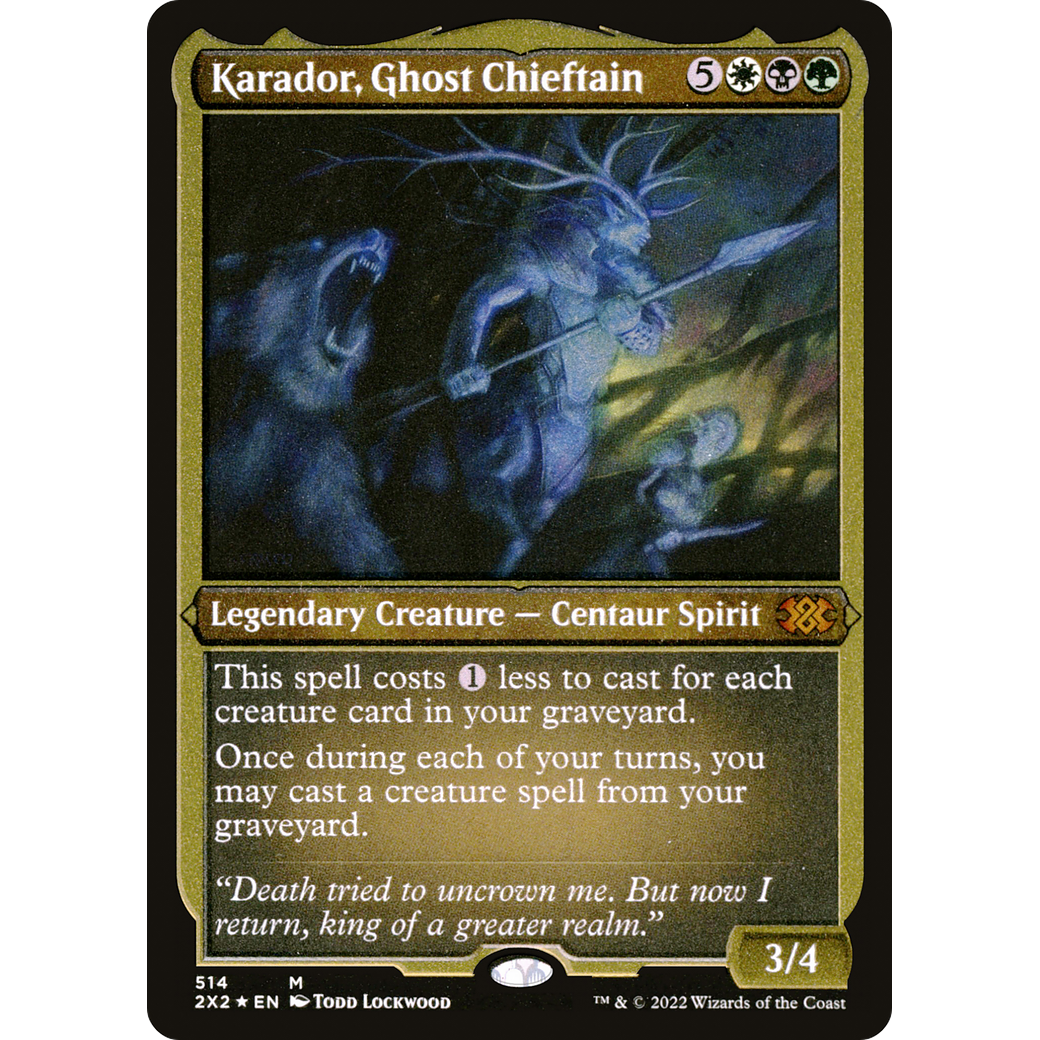 Karador, Ghost Chieftain (Foil Etched) (2X2-514) - Double Masters 2022 Foil