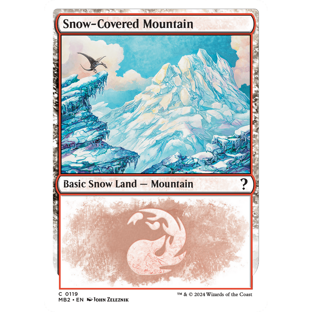 Snow-Covered Mountain (White Border) (MB2-119) - Mystery Booster 2: (snow)