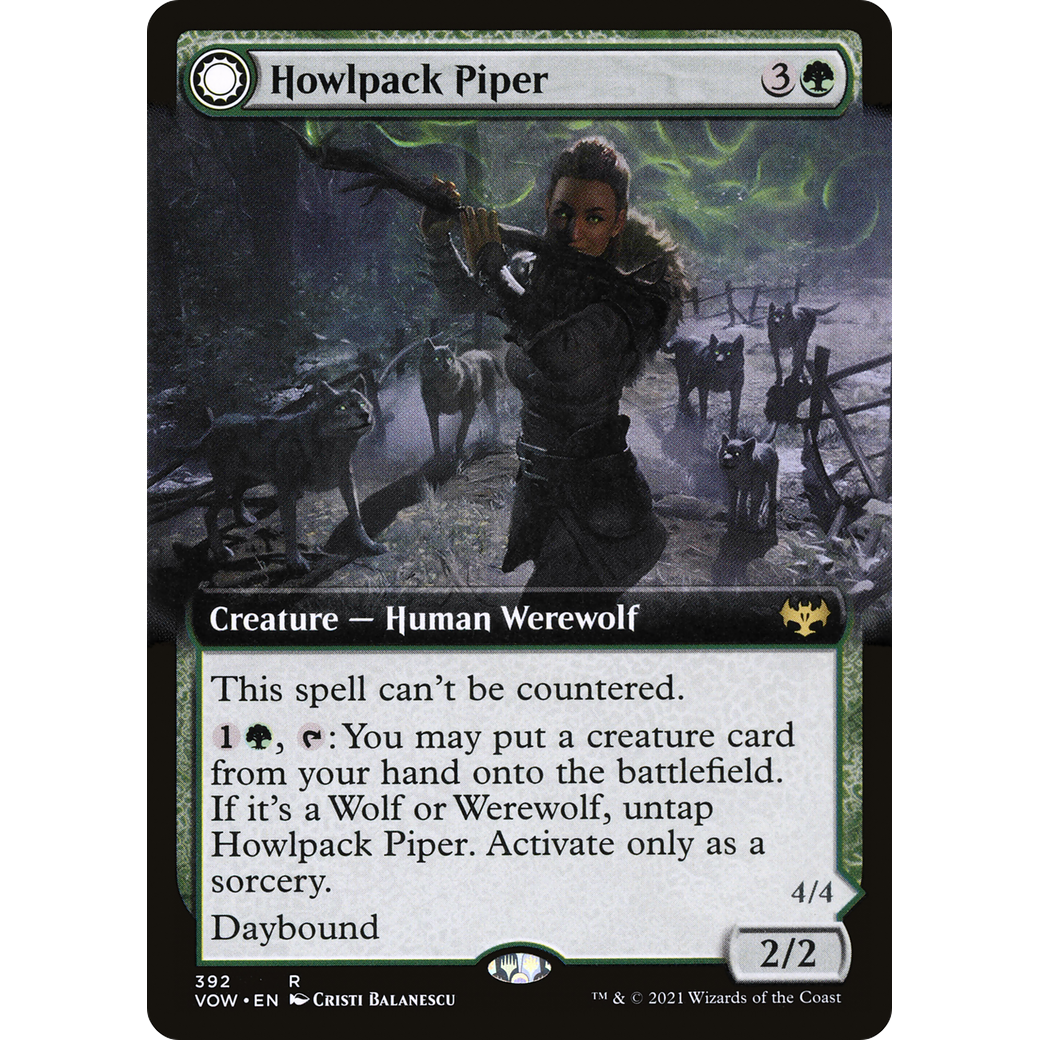 Howlpack Piper (Extended Art) (VOW-392) - Innistrad: Crimson Vow: (Extended Art, Double Faced Transform) Foil