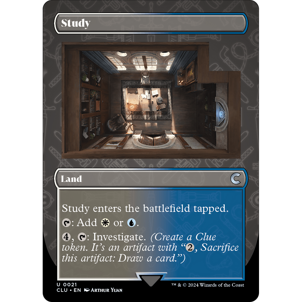 Study (Borderless) (CLU-021) - Ravnica: Clue Edition (Borderless)