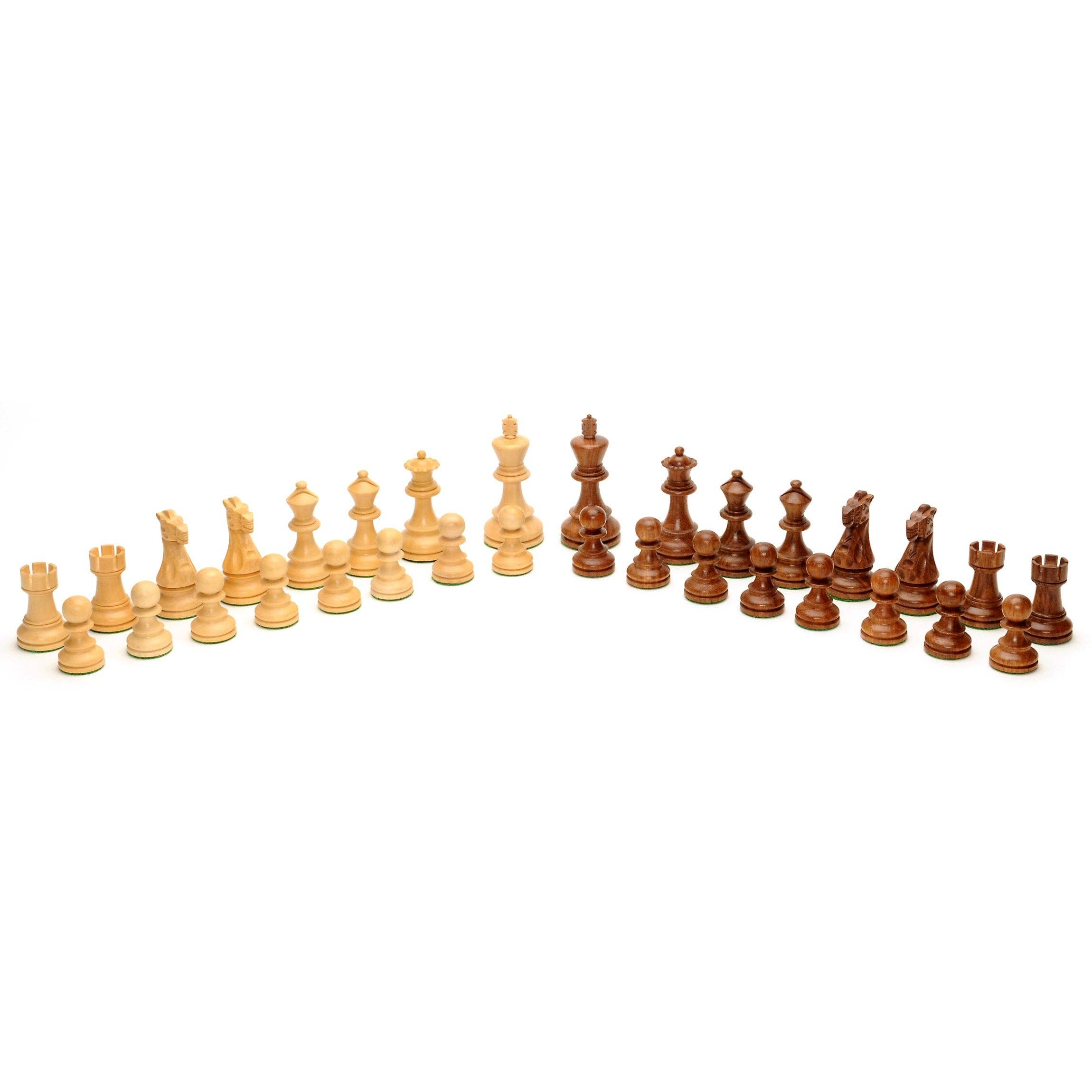 Wooden English Chess Pieces, Weighted with 3.5 inch King