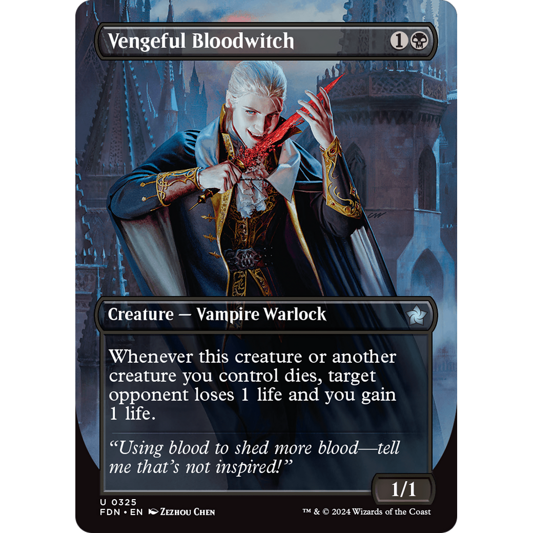 Vengeful Bloodwitch (FDN-325) - Foundations (Borderless) Foil