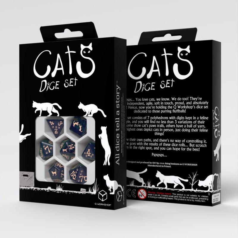 CATS: Mittens Set of 7 Polyhedral Dice